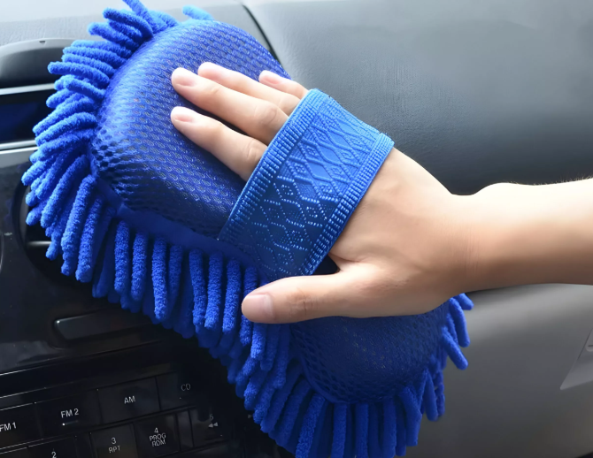 2pcs microfiber car cleaning sponge brush set