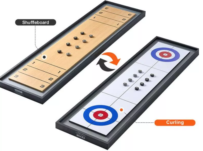 2 in 1 shuffleboard curling game set
