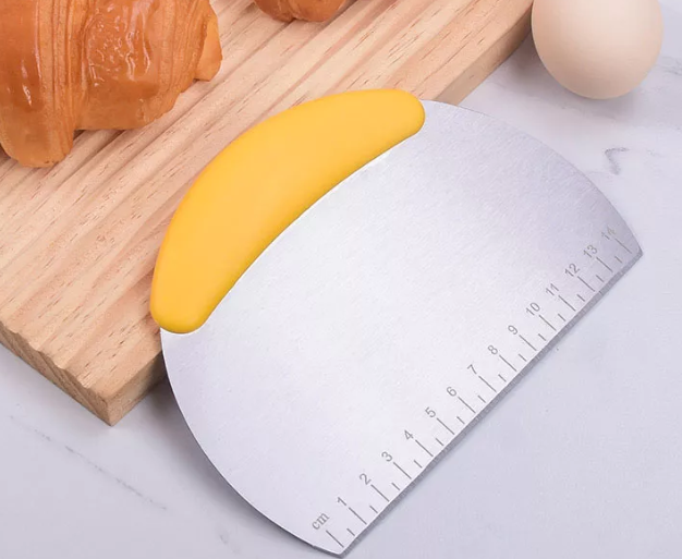 multi purpose stainless steel dough scraper and chopper kitchen tool