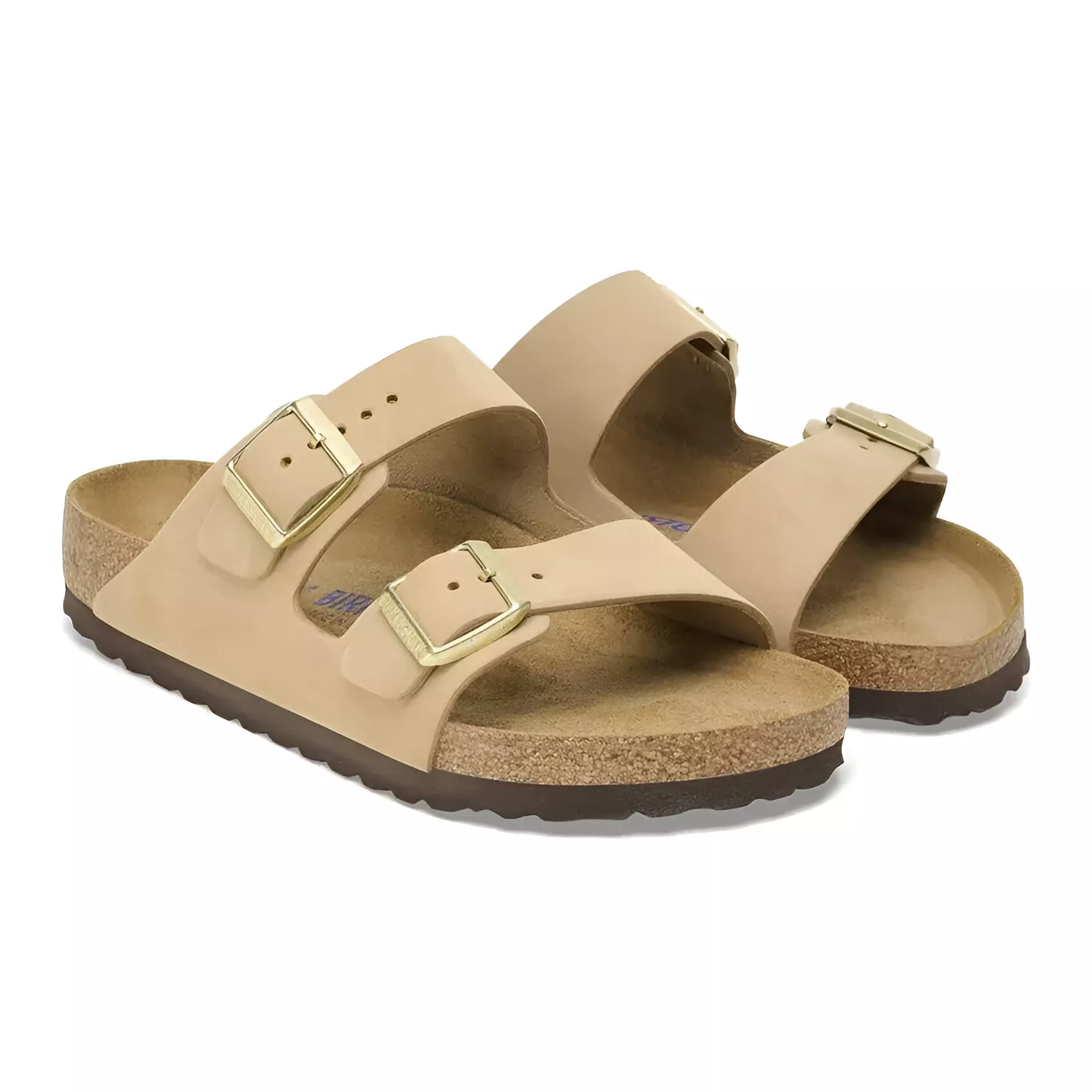 A pair of Birkenstock shoes.